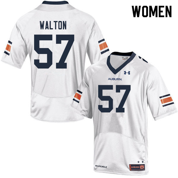 Women's Auburn Tigers #57 Brooks Walton White 2019 College Stitched Football Jersey